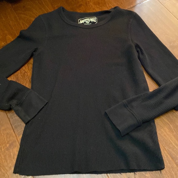 American Eagle Outfitters Tops Womens Long Sleeve Black American